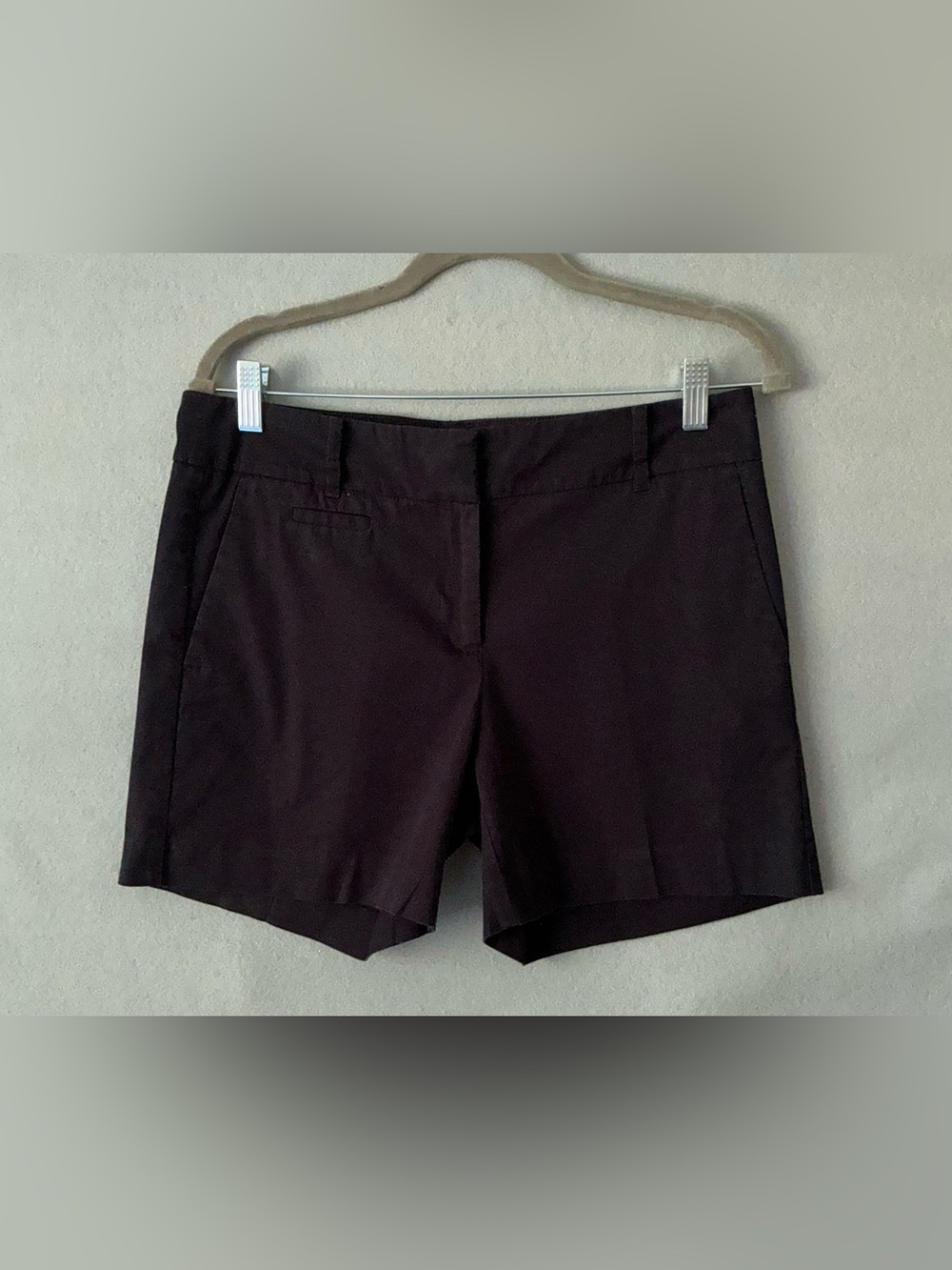 Ann Taylor Navy Blue Flat Front Tailored Cotton Twill Everyday Shorts Size 6